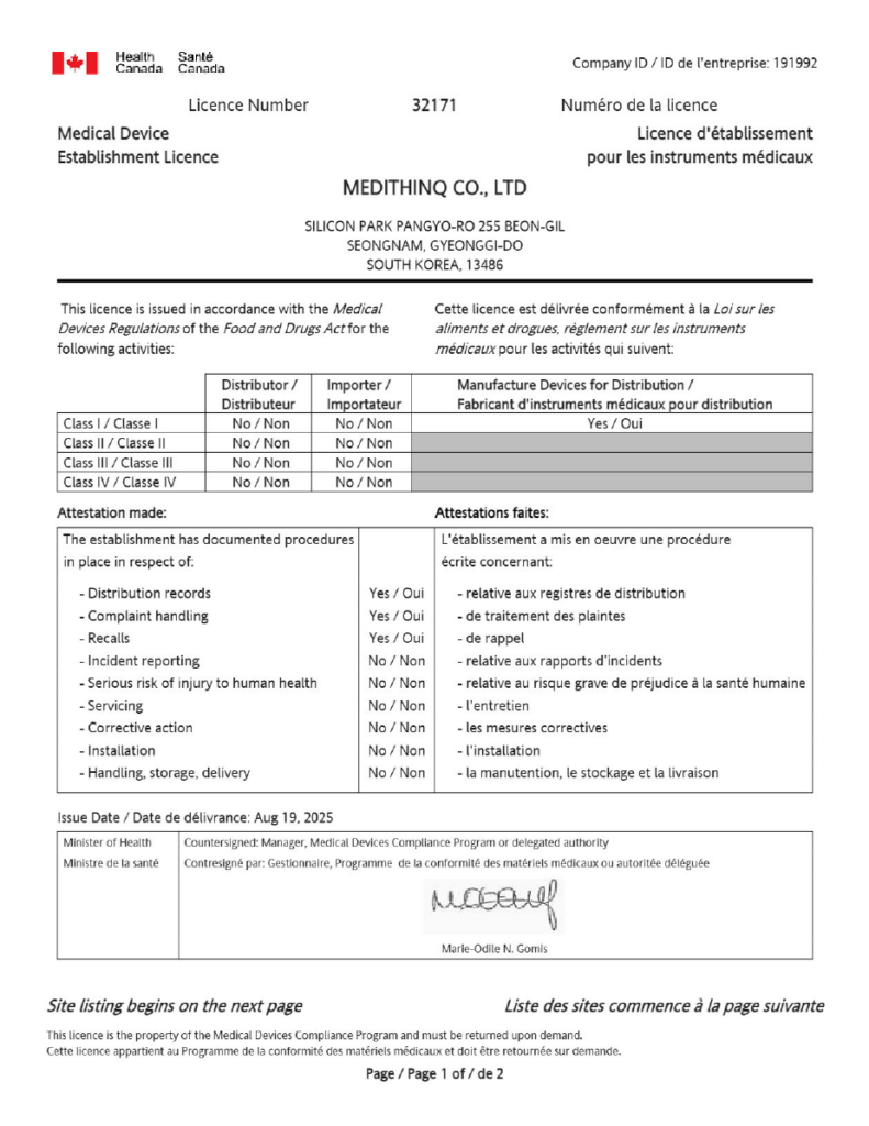 19.08.2025 Giấy phép 32171 Canada
